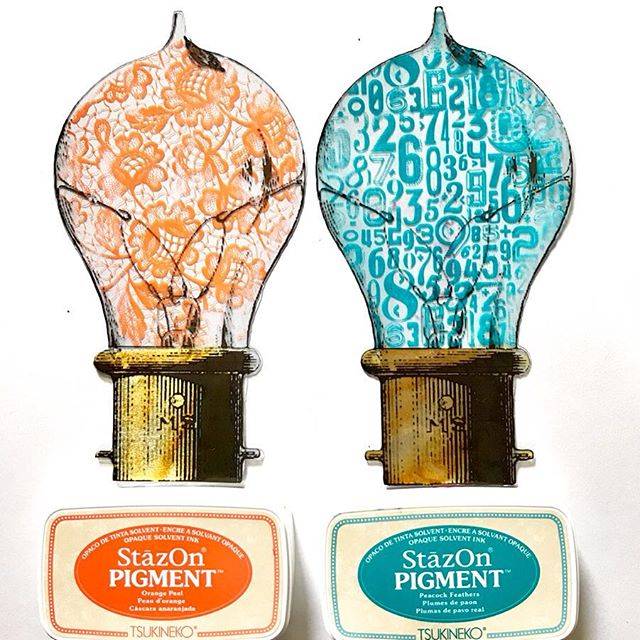 หมึกญี่ปุ่น StazOn Pigment ทึบแสง (หมึกอเนกประสงค์ ผ้า โลหะ พลาสติก ถุงแก้ว ไม้ หนัง กระดาษ) มีแบบตลับและแบบเติม 8 สี