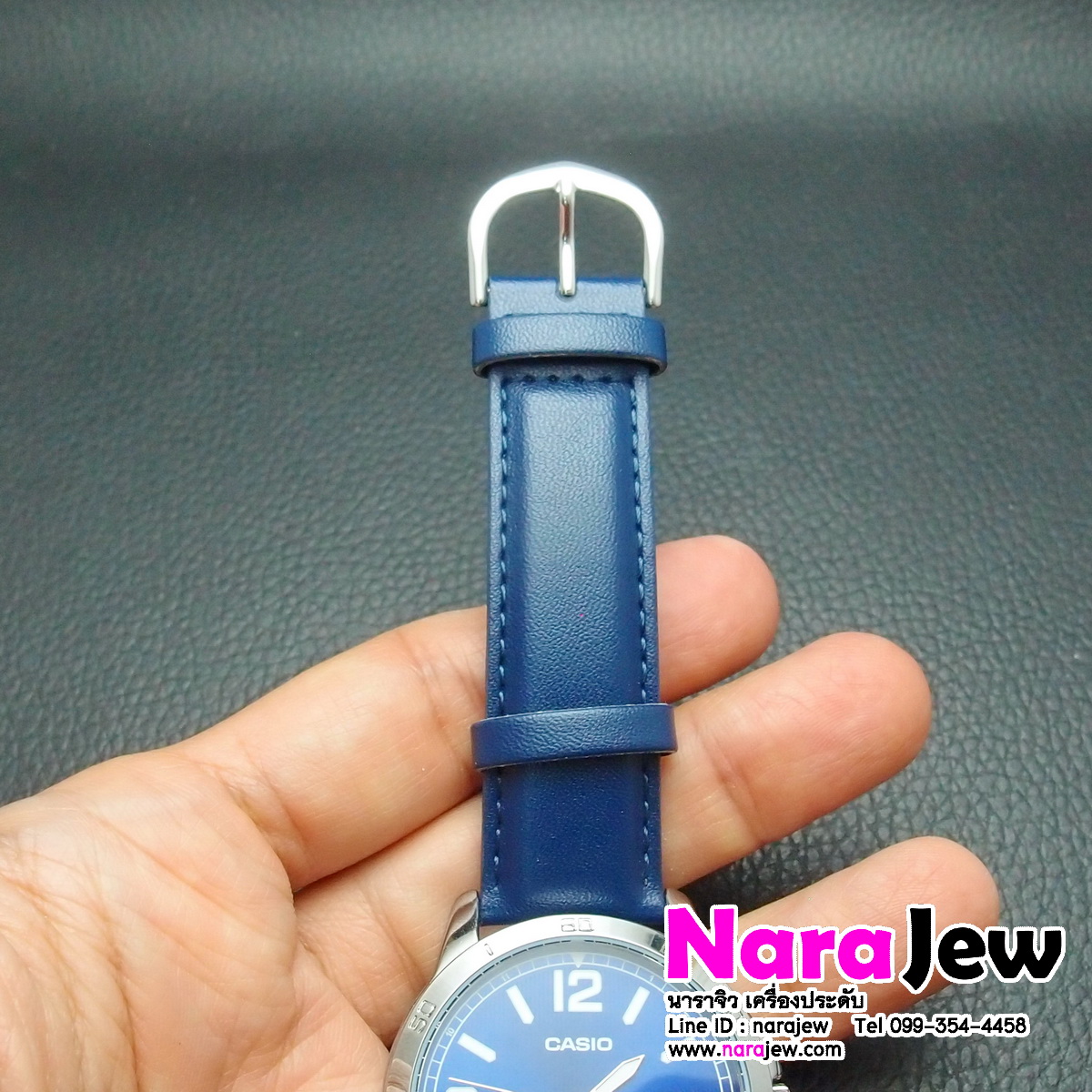 นาฬิกา CASIO คาสิโอ รุ่น MTP-V004L-2B หน้าปัดน้ำเงิน ใส่ได้ทั้งหญิงและชาย **สำหรับข้อมือ 14-18 ซม **