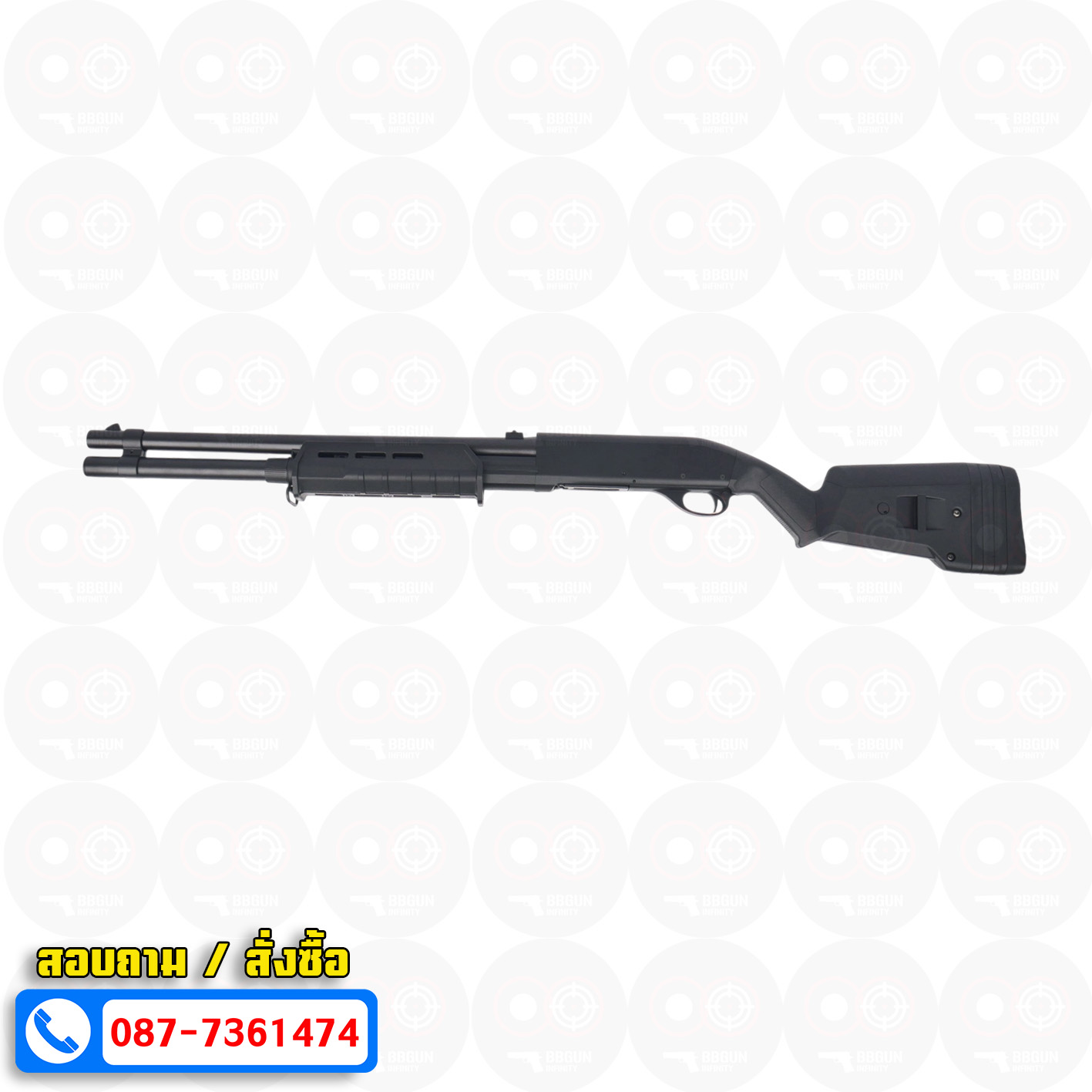 บีบีกันปืนลูกซอง Cyma CM355L M870 Long Magpul สีดำ (ชักยิงทีละ 3 นัด)