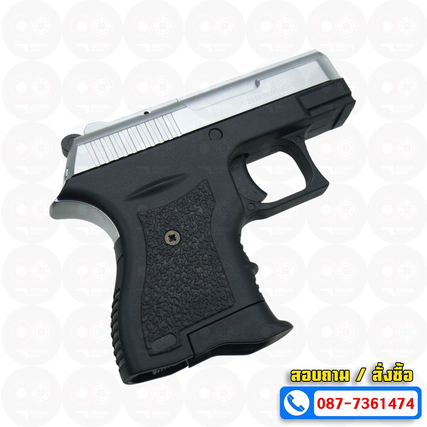 แบลงค์กัน EKOL BOTAN White สีเงินด้าน 9 mm P.A.K. Blank gun (แถมกล่องใส่ปืน)