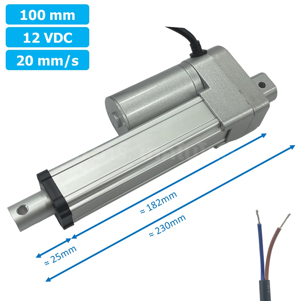 CLB-100 12VDC มอเตอร์ก้านชัก ระยะชัก 100mm 20mm/s 700N Electric Linear Actuator Low Noise เสียงรบกวนน้อย พัตเตอร์ไฟฟ้า Putter