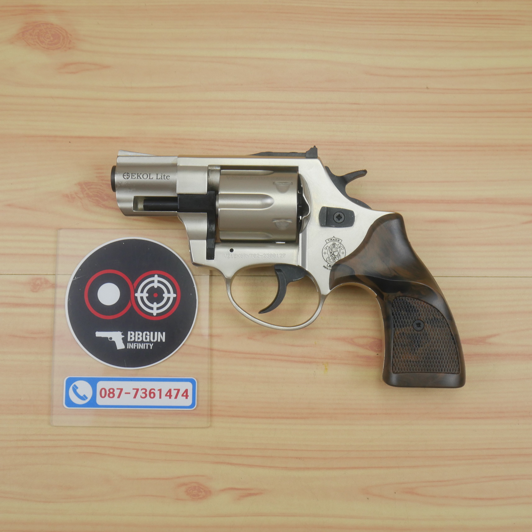 Ekol Lite แบลงค์กัน ลูกโม่ 2 นิ้ว สีซาติน (Satin) Smith & Wesson blank gun Revolver 2 inch