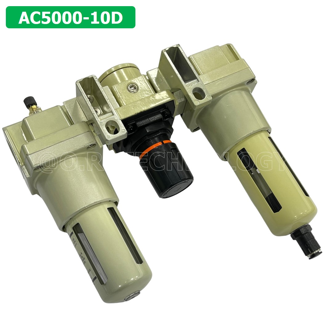 (1ชิ้น) AC5000-10D ชุดกรองลมแบบ 3 ตอน Auto Drain FRL 3 Unit Air Filter, Regulator & Lubricator TIANYU AC (AF+AR+AL) แบบระบายน้ำอัตโนมัติ