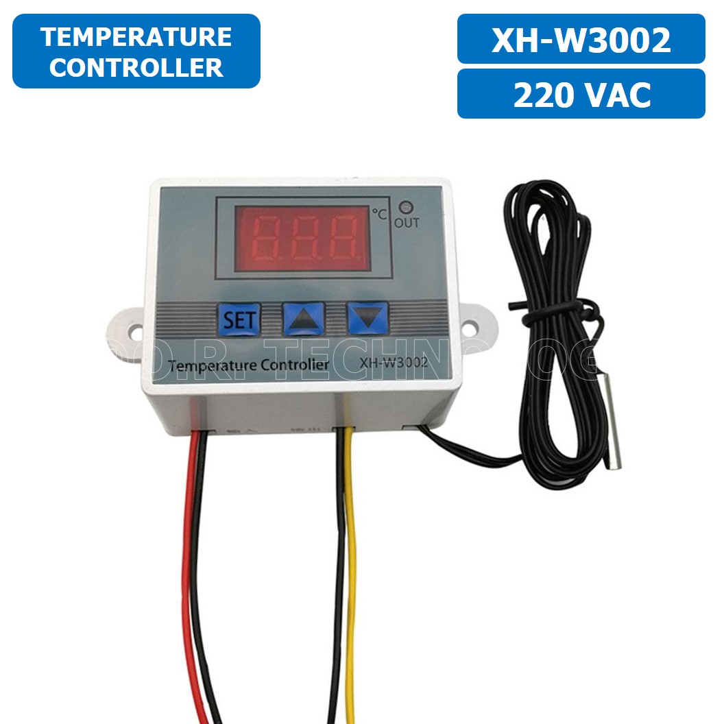(1ชิ้น) XH-W3002 220VAC 1500W เครื่องควบคุมอุณหภูมิ Digital Temperature Controller Thermostat Switch Probe