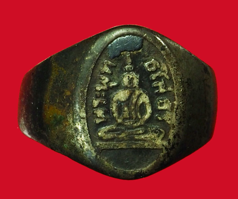 *35092 แหวนลงถมพระพุทธโสธร วัดโสธรวรวิหาร ปี 2500 เนื้อเงิน 25