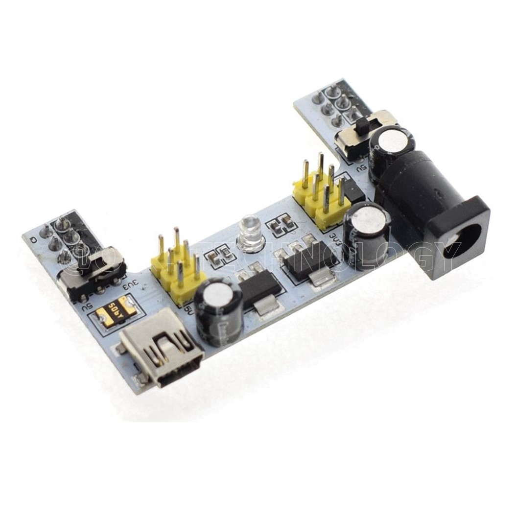 (1ชิ้น) NA039 โมดูลเพาเวอร์ซัพพลาย โมดูลจ่ายไฟ โมดูลแปลงไฟ สำหรับบอร์ดทดลอง โฟโต้บอร์ด XD-42 Bread Board Power Supply Module 5V 3.3V (Input voltage: DC jack 6.5-12VDC or USB power supply, Output voltage: 3.3V, 5V switchable 500mA)