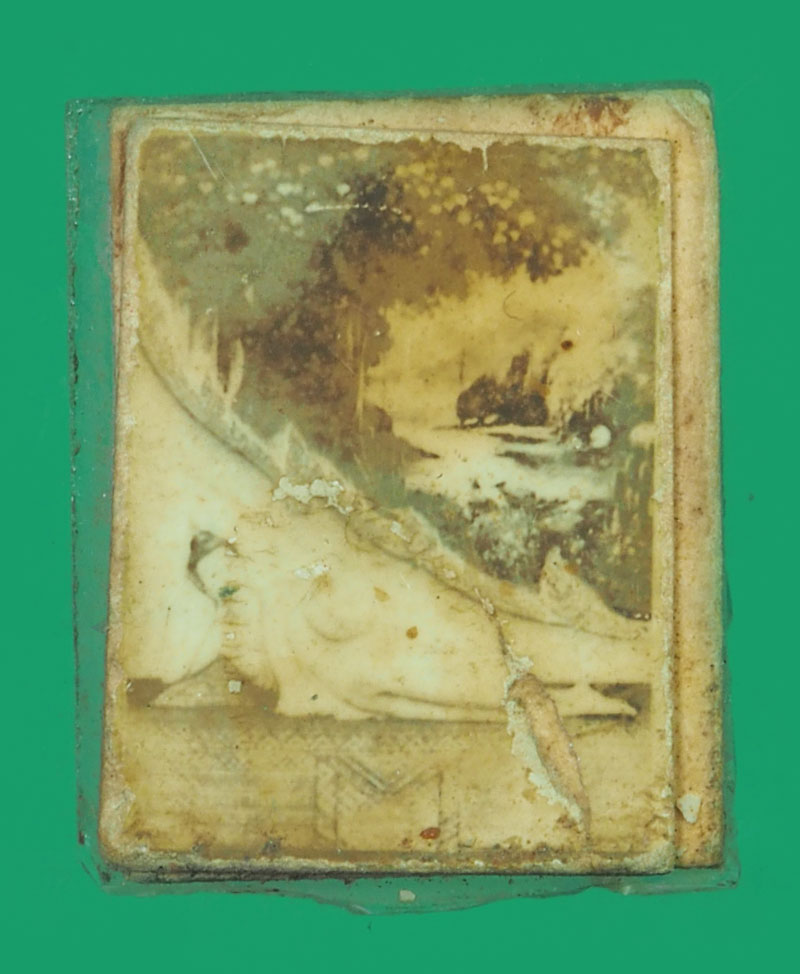 ขายแล้ว*33668 รูปถ่ายหลวงพ่อเงิน หลังพระประจำวัน กระจกรุ่นเก่าบาง กระจกด้านหลังหลุด 4