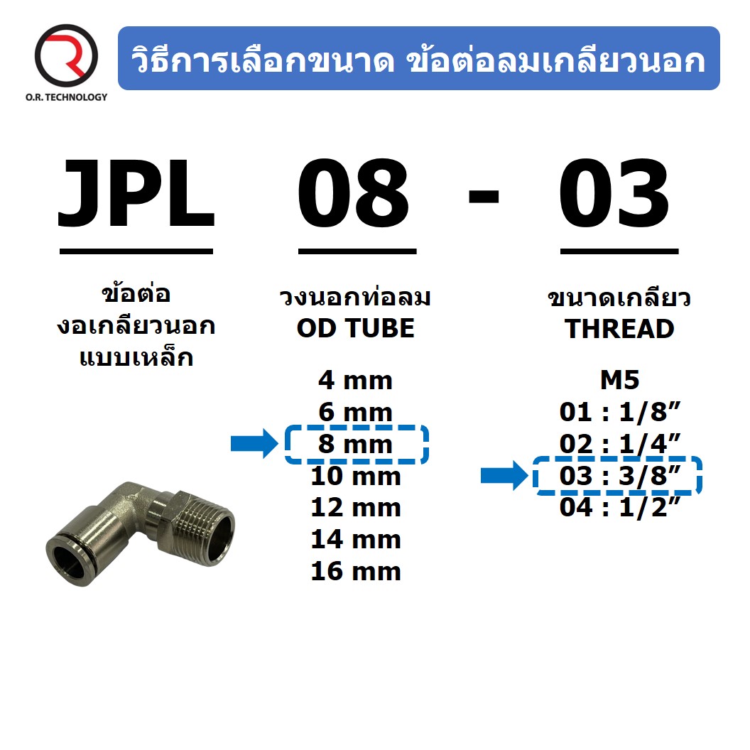 (1ชิ้น) JPL4-M5 ข้อต่อลม เกลียวนอก งอ 90° สแตนเลส STAINLESS Male Thread Elbow Pipe Quick Fittings Connector ข้อต่อลมสแตนเลส ข้องอ