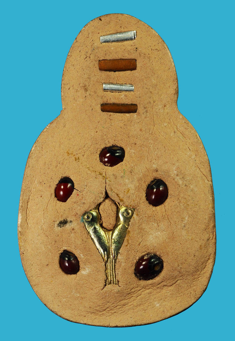 *35276 กุมารทองลงสี ด้านหลังฝังตะกรุดสาริกา เนื้อดินผสมผง ไม่ทราบที่ 12