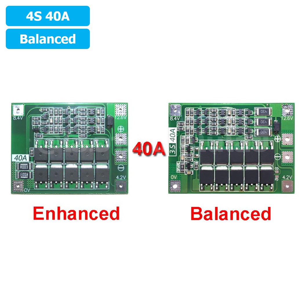 CM643 4S 40A Balanced โมดูลชาร์จแบตเตอรี่ BMS 4-Series 40A 18650 Lithium Battery Protection Module แบตลิเธียม