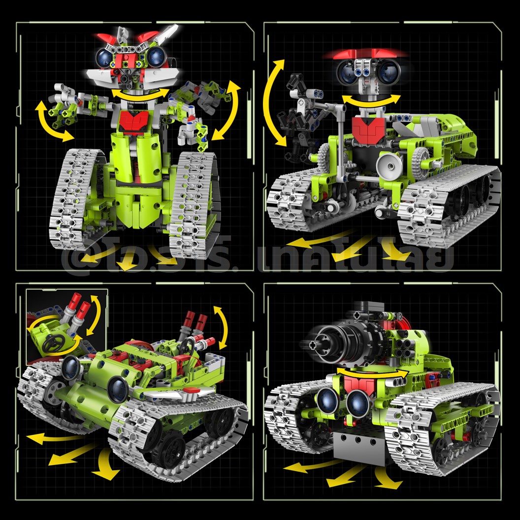 KEEYEE WORLD K96165 ตัวต่อเสริมทักษะ 5 IN 1 ROBOT TANK ของเล่นเสริมทักษะ ตัวต่อ Building Block STEAM Education Programmable Robot
