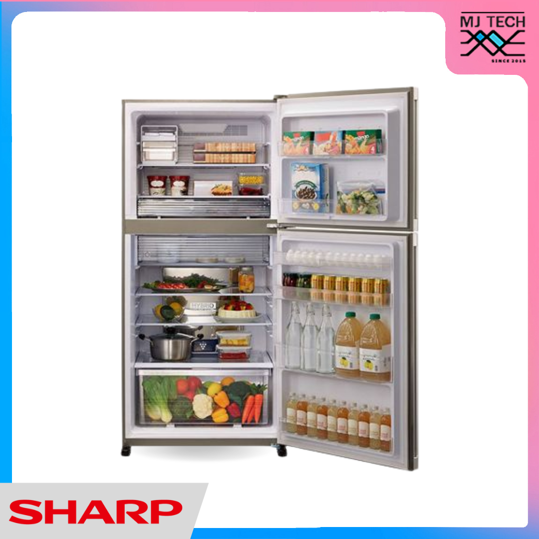 SHARP ตู้เย็น 2 ประตู หน้ากระจก Inverter ขนาด 18.2 คิว รุ่น SJ-X510GP-BK