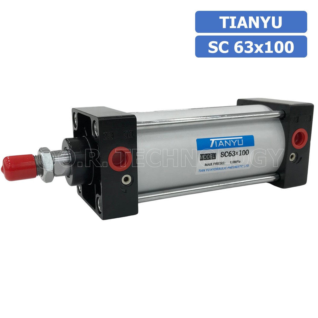 (1ชิ้น) SC 63x100 กระบอกลม รุ่นมาตรฐาน กระบอกลม 4 เสา Standard Cylinder Air Pneumatic แบบสี่เสา
