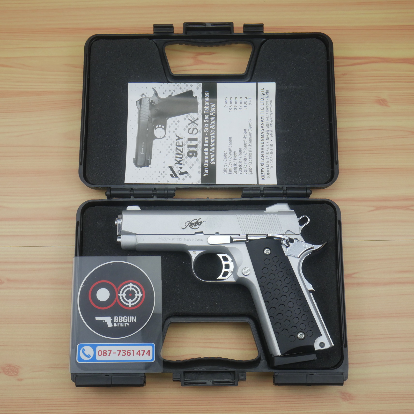 แบลงค์กัน KUZEY 911SX Kimber 4 นิ้ว สีเงินด้าน Blank Gun