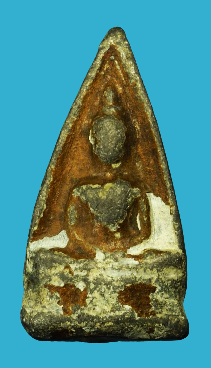 *35263 เหรียญหล่อพระพุทธโสธรสองหน้า เนื้อชินตะกั่วลงบอรนซ์ทองเก่าไม่ทราบที่ 3