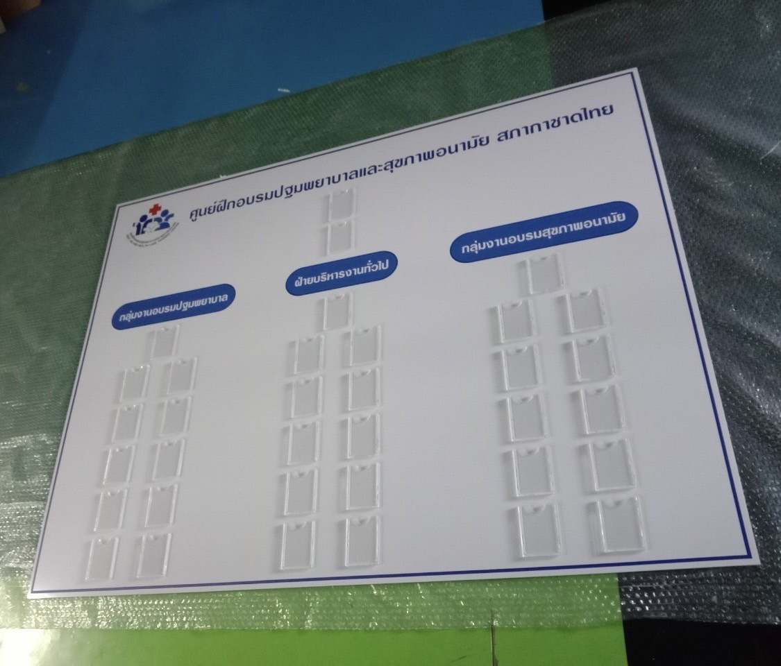 ป้ายบอร์ดโครงสร้างองค์กร ขนาด 130 x 100 cm