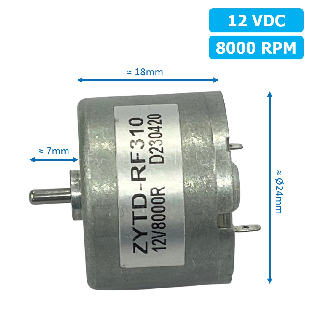 (1ชิ้น) ZYTD-RF310 มอเตอร์ ขนาดเล็ก 12VDC 8000RPM Motor RF-310 มอเตอร์รอบเร็ว