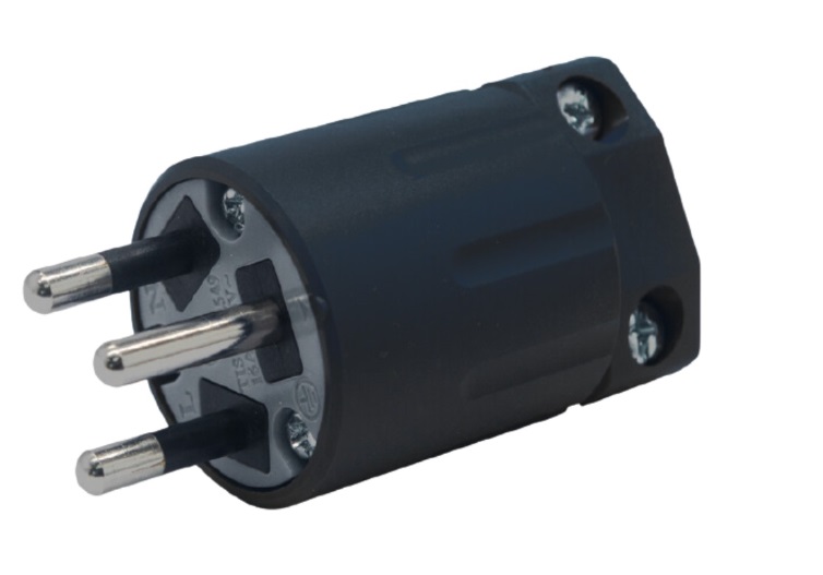 DKN-T013B สีดำ ปลั๊กตัวผู้ 3 ขา แบบขากลม 2P+E 16A 230V (ปลั๊กมาตรฐาน มอก.166-2549)"DAKO "