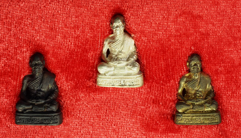 *30220 รูปหล่อหลวงพ่อคง วัดเขาสมโภชน์ ลพบุรี รุ่น 3 ดี เนื้อนวะ เงิน ทองเหลือง กล่องเดิม 8