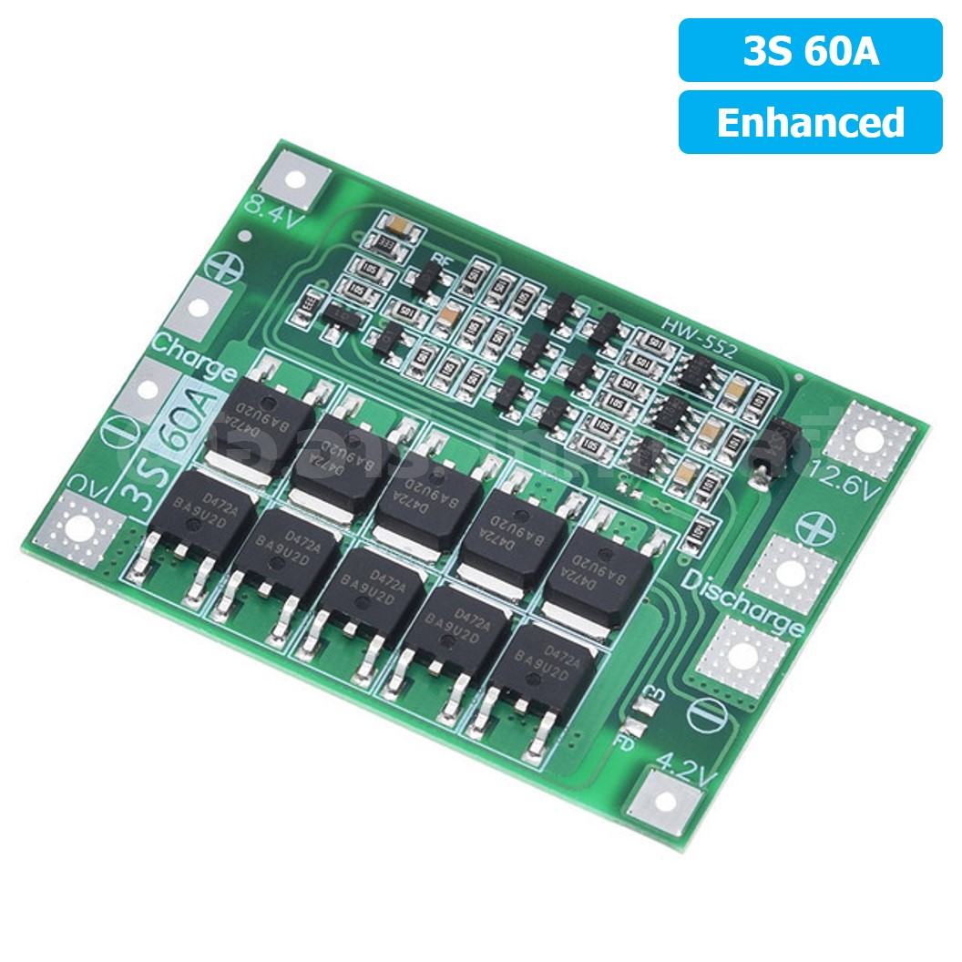 CM635 3S 60A Enhanced โมดูลชาร์จแบตเตอรี่ BMS 3-Series 60A 18650 Lithium Battery Protection Module แบตลิเธียม