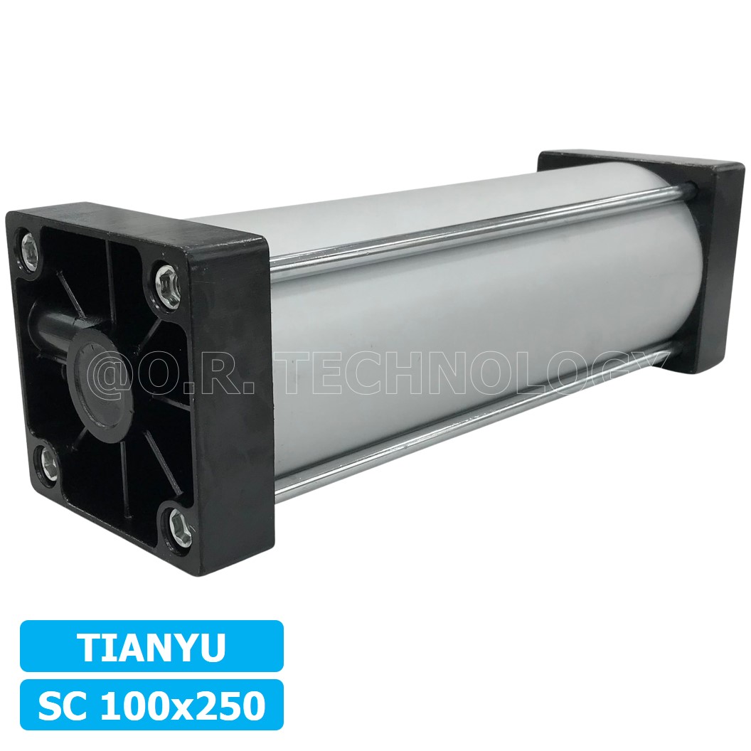(1ชิ้น) SC 100x250 กระบอกลม รุ่นมาตรฐาน กระบอกลม 4 เสา Standard Cylinder Air Pneumatic แบบสี่เสา SC100x250