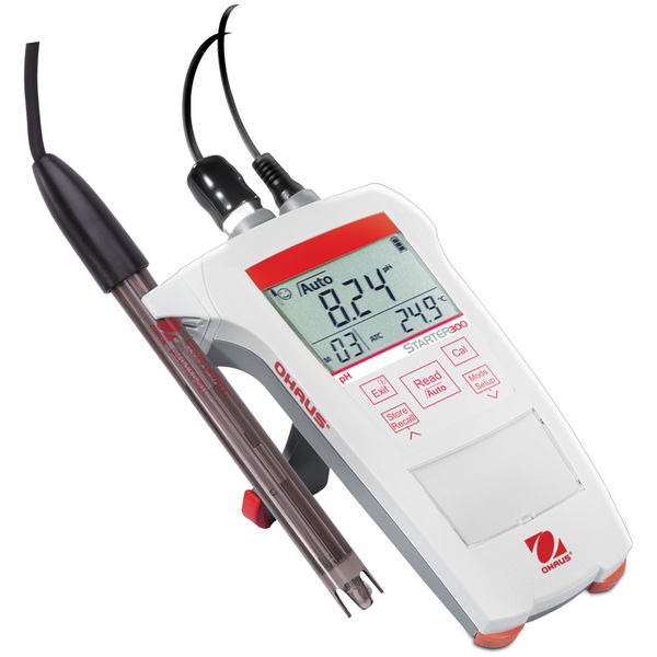 เครื่องวัดค่าความเป็นกรด-ด่าง แบบพกพา Portable pH Meter Complete with ST320 Gel pH electrode with built-in temp sensor รุ่น ST300 ,ยี่ห้อ Ohaus (U.S.A.) 83033961