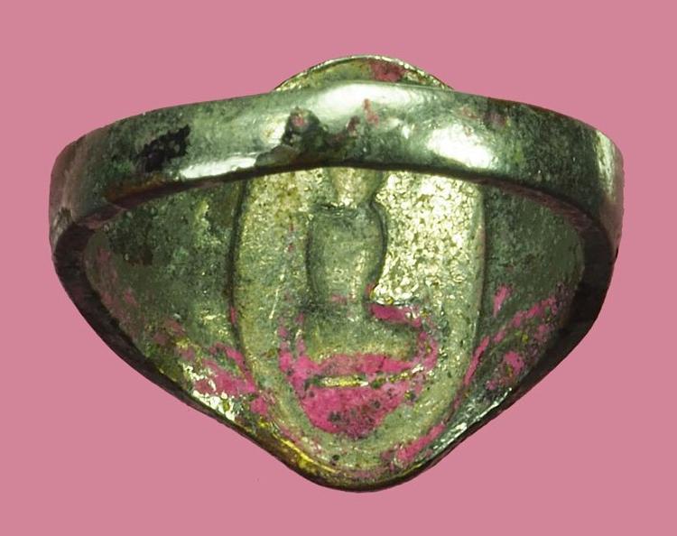 *40399 แหวนนางกวัก หลวงพ่อกวย วัดโฆษิตราราม ชัยนาท ปี 2521 ชุบนิเกิล 12