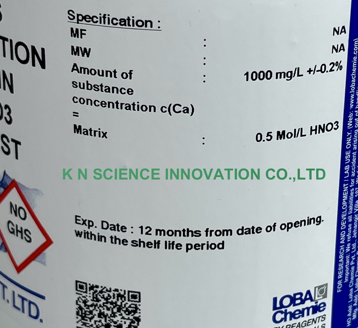 Calcium, AAS standard, 1000 mg/l (in diluted HNO3), NIST Traceable,500 ml , Loba A800N00500