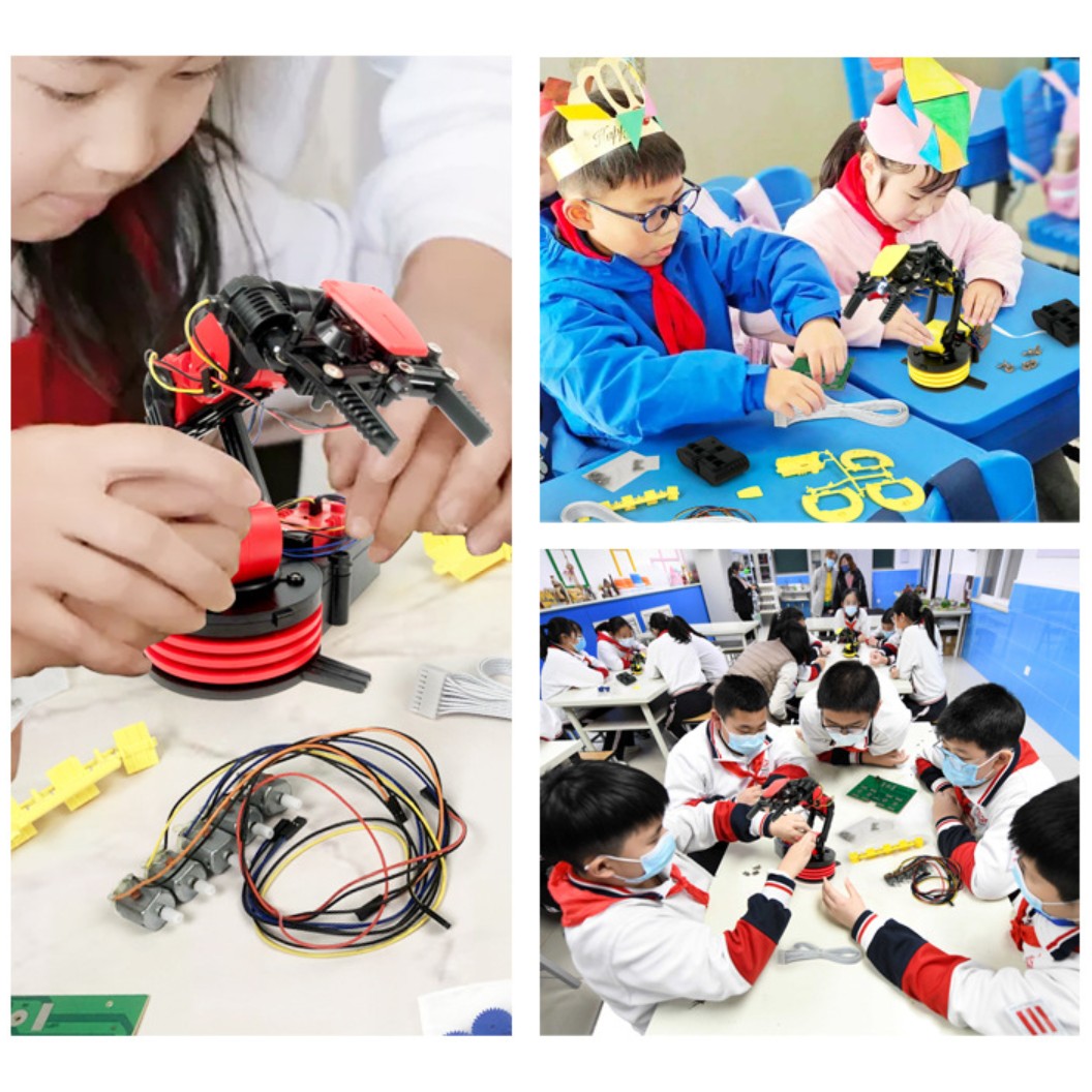 RB-003 ชุดหุ่นยนต์ แขนกล แบบมีสาย/ไร้สาย Robotic Arm kit Wired/Wireless Control Remote โรบอท แขนกล ชุดตัวต่อแขนกล Robot Arm