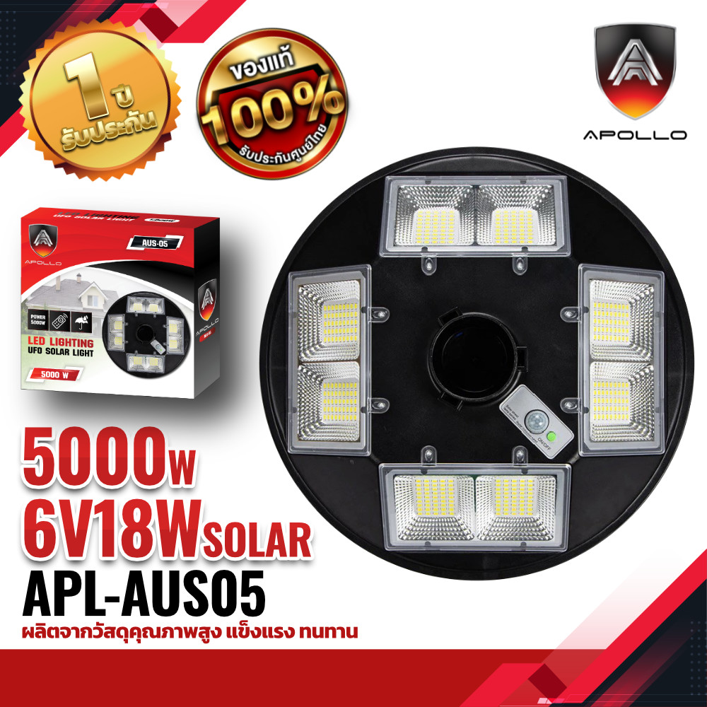 Apollo UFO Solar Light ไฟถนนโซล่าเซลล์ทรงจานบิน รุ่น AUS-05 5000W