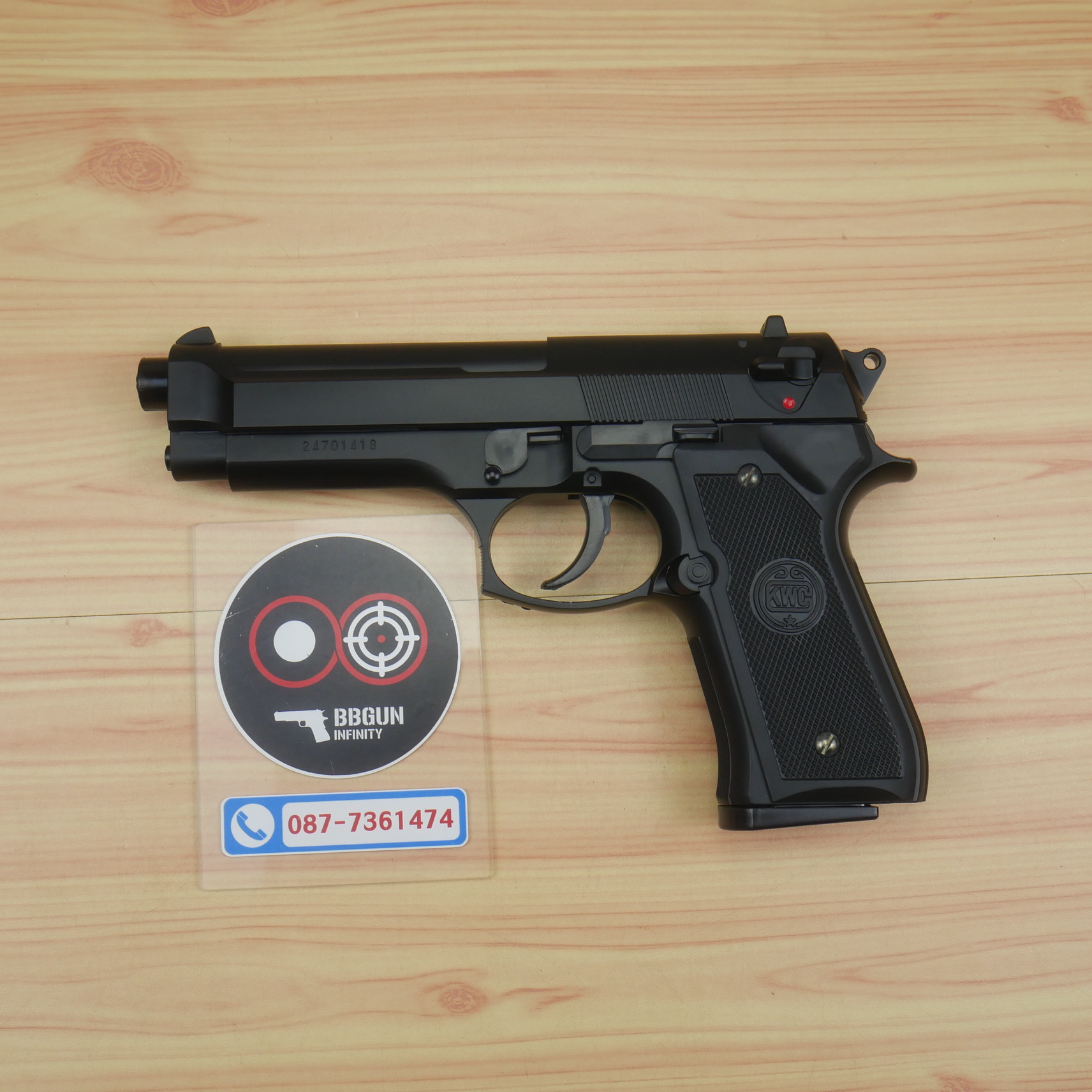 ปืนอัดลม ชักยิงทีละนัด KWC M92 Spring Pistol โมเดล Beretta M92