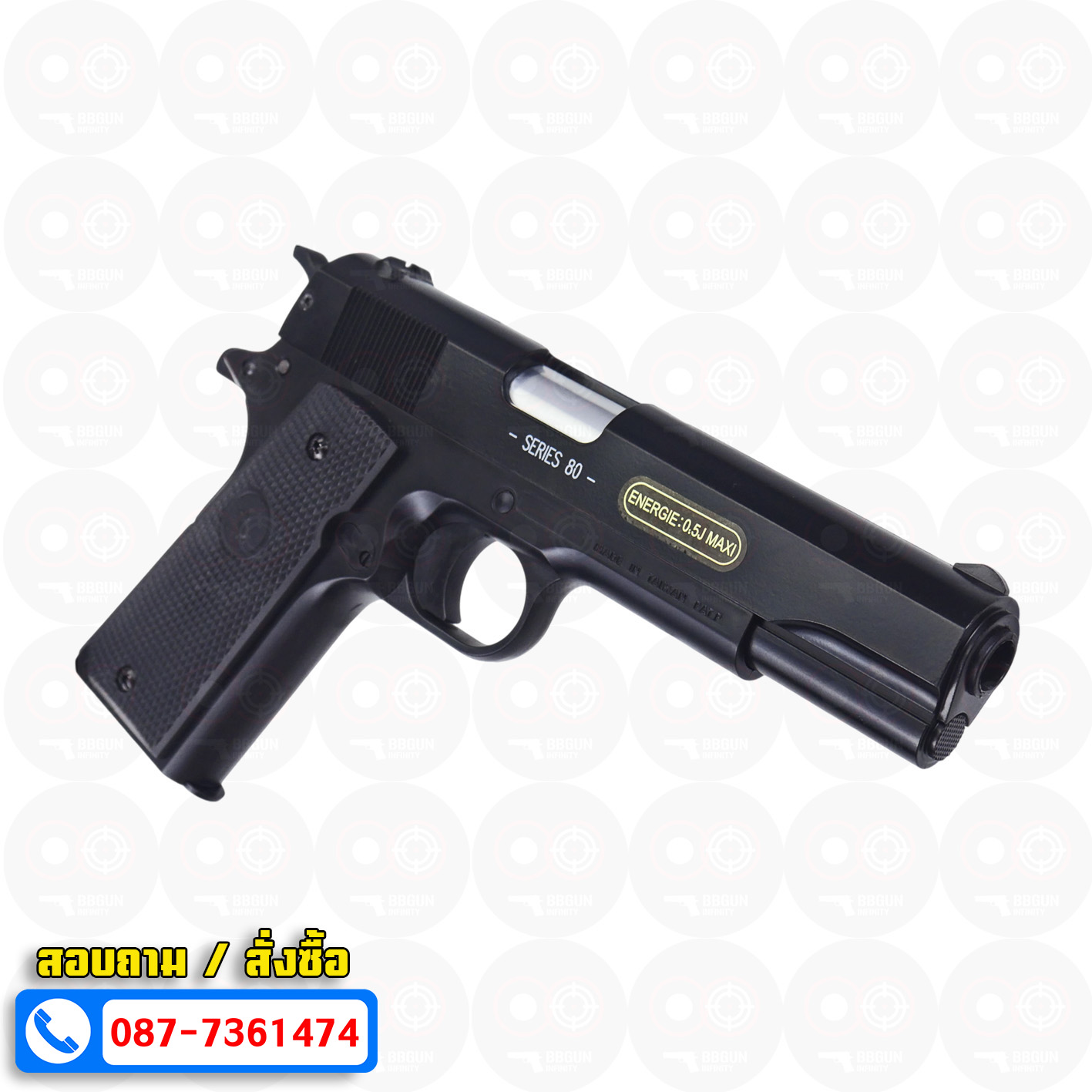 ปืนอัดลมสปริงชักยิงไต้หวัน Cybergun Colt M1911 A1 Spring Action