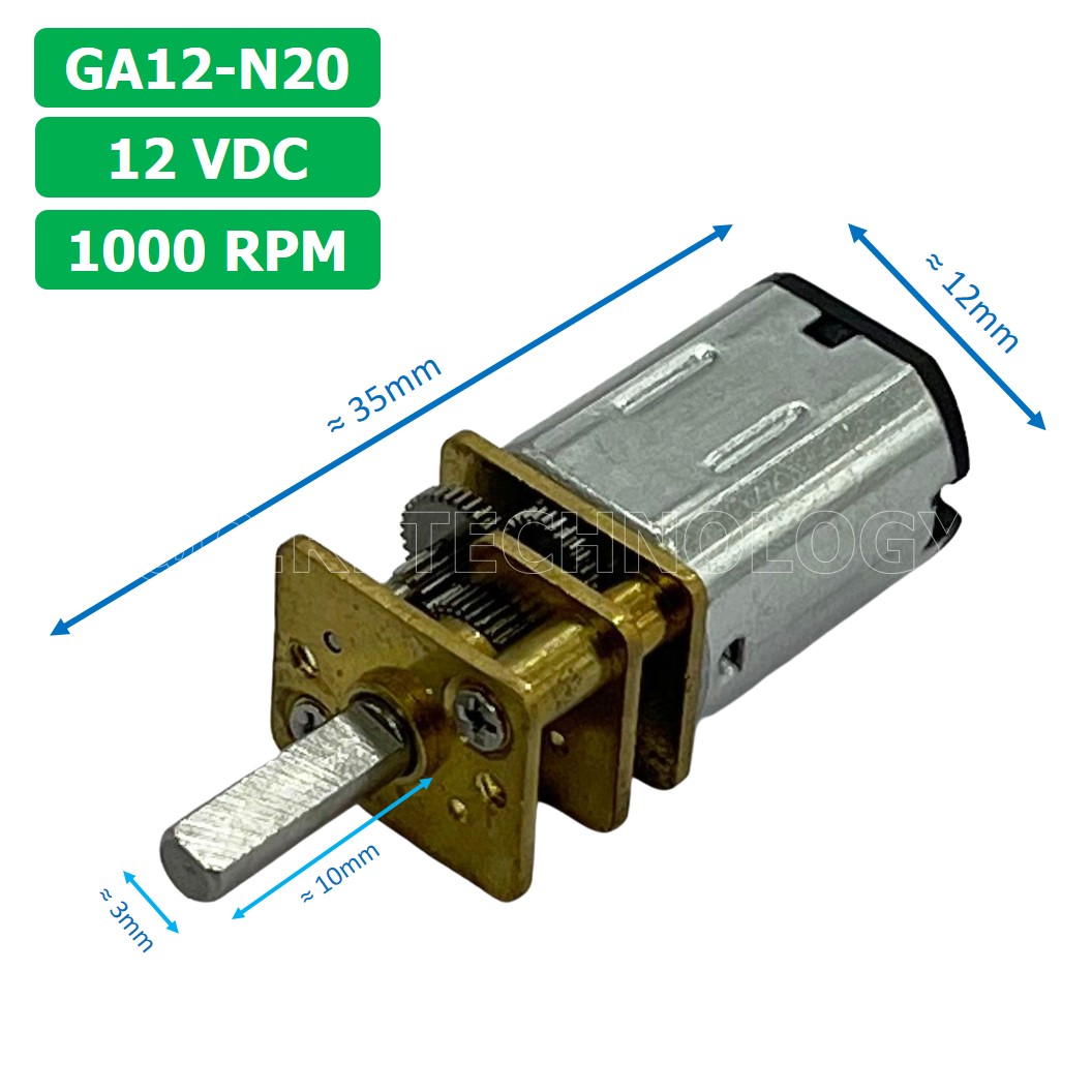 (1ชิ้น) JB291 มอเตอร์ มอเตอร์เกียร์ N20 12VDC 1000RPM Micro Gear Motor DC แกนขนาด 3mm D Shaft มอเตอร์ทดเฟือง GA12-N20 ไมโครมอเตอร์ มอเตอร์ขนาดเล็ก