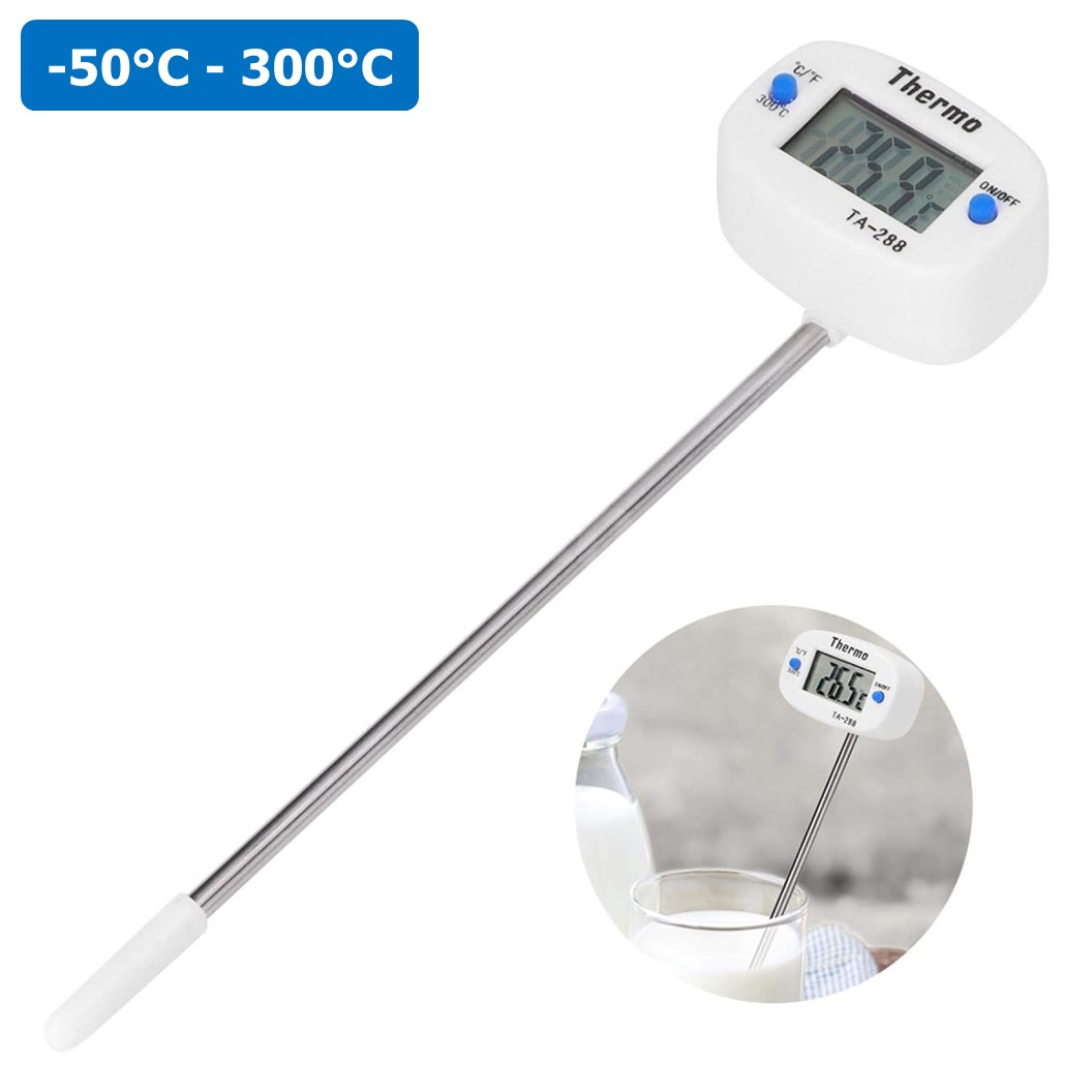 TA288 เครื่องวัดอุณหภูมิ เทอร์โมมิเตอร์ Thermometer (-50°C-300°C) ที่วัดอุณหภูมิอาหาร แบบปากกา Stainless Steel Probes Temperature sensor