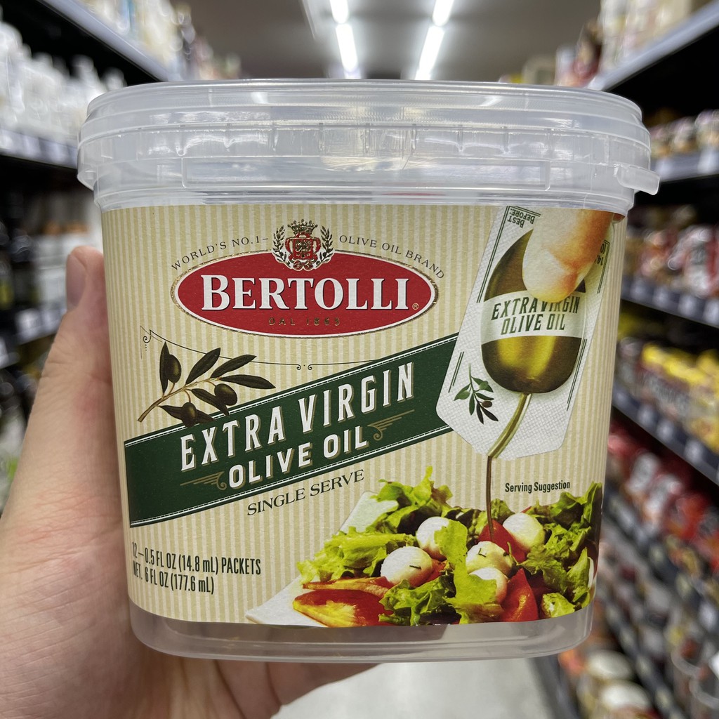เบอร์ทอลลี่ น้ำมันมะกอกเอ็กซ์ตร้าเวอร์จิ้น ขนาดพกพา 14.8 มล x12 ชิ้น Bertolli Extra Virgin Olive Oil Single Serve 12 Pcs