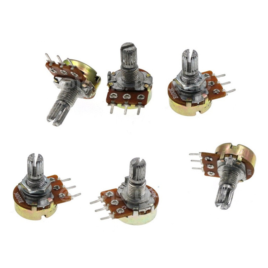 VR Box ชุดตัวต้านทานปรับค่าได้ WH148 10ชิ้น 10ค่า WH148 15mm Potentiometer Variable Resistor kit B1K/2K/5K/10K/20K/50K/100K/250K/500K/1M Adjustable Resistor