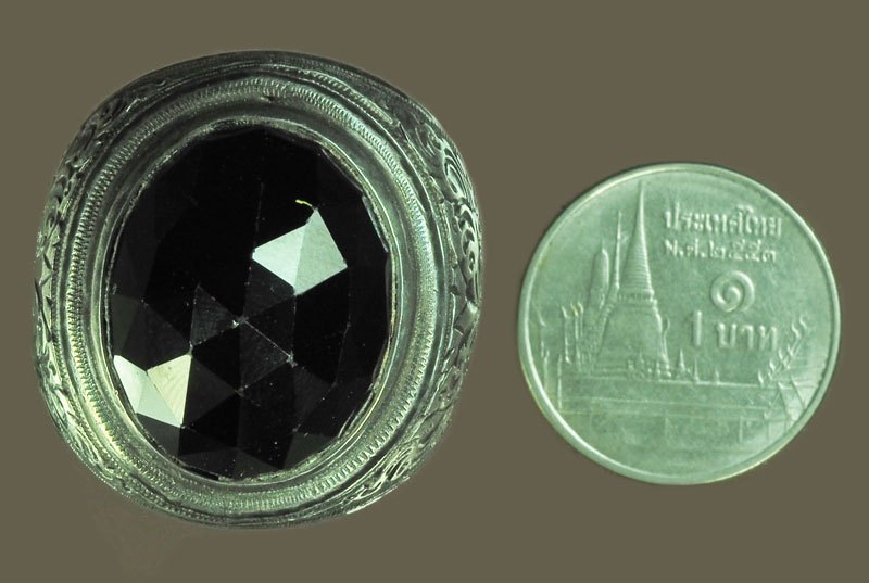 ขายแล้ว*39857 แหวนหัวนิล เนื้อเงินผสม เป็นเครื่ืองประดับสะสม 16