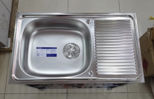 Daimon ตราเพชร ซิงค์ล้างจาน อ่างล้างจาน สแตนเลสทั้งตัว ชั้นล่าง 2 ชั้น ขนาด 73.5x43.5x77 ซม.