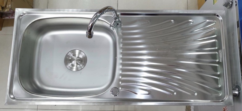 Dyna Home ฟรี ก๊อกน้ำ ซิ้งค์ล้างจาน รุ่น FS-9643-JT อ่างล้างจาน ขนาด 96x43x85 ซม. สแตนเลสทั้งตัว