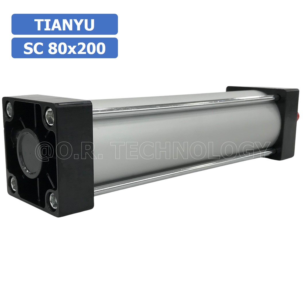 (1ชิ้น) SC 80x200 กระบอกลม รุ่นมาตรฐาน กระบอกลม 4 เสา Standard Cylinder Air Pneumatic แบบสี่เสา
