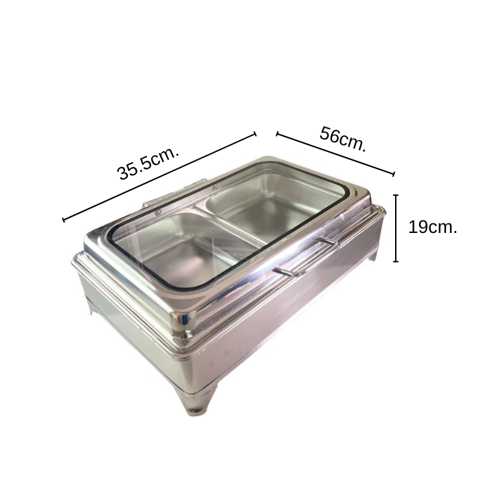 CD-18T2 อ่างอุ่นอาหารสเตนเลส 2ช่อง