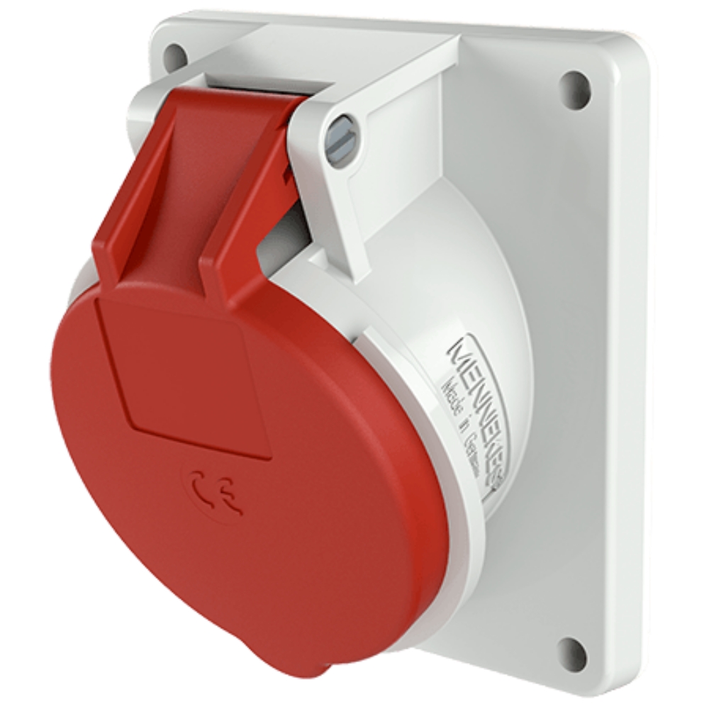 1638 MENNEKES (รหัสเดิม 1467) ปลั๊กตัวเมียฝังเฉียง (3P+E) 16A 400V IP44