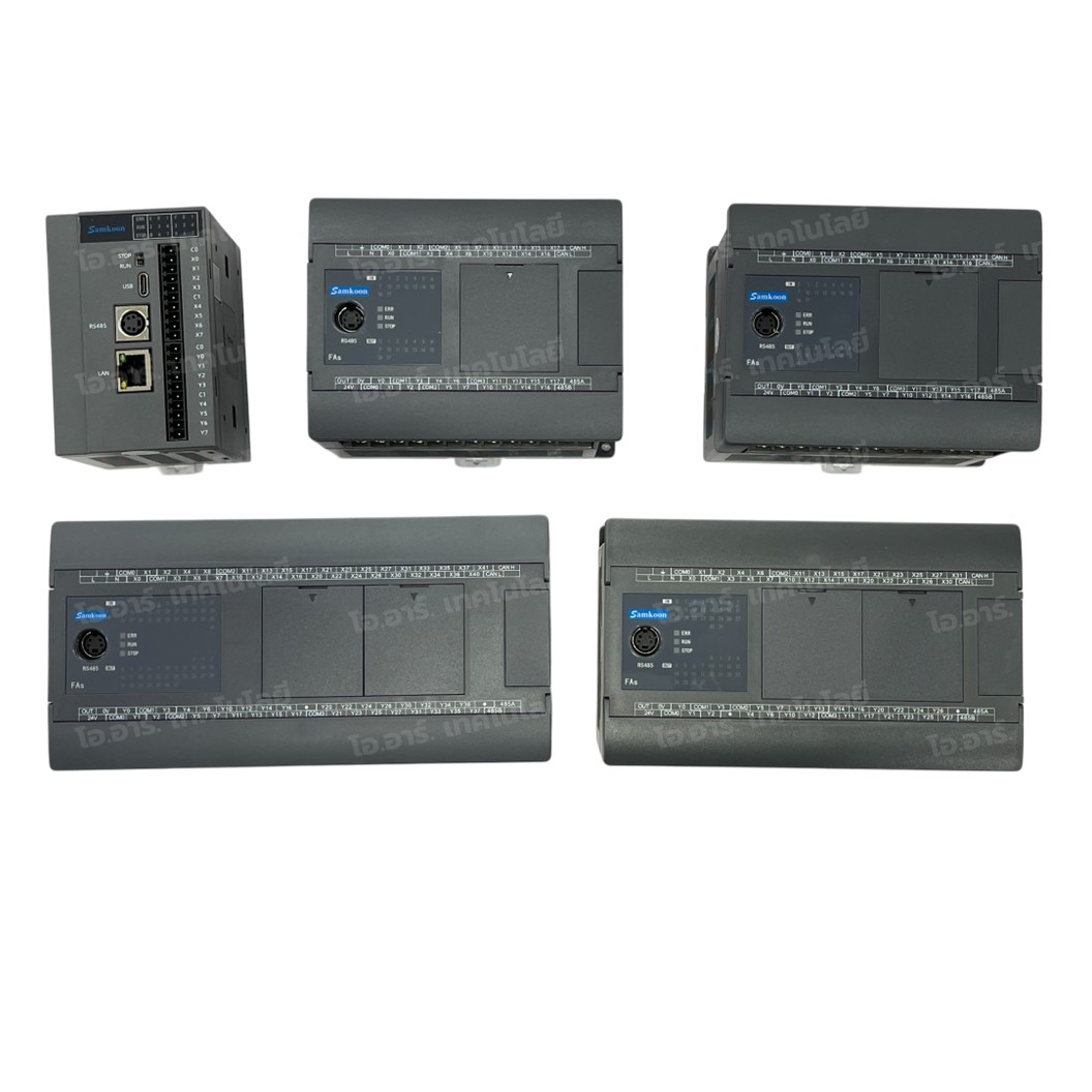 SAMKOON PLC FAs-66MT-AC-E 220VAC 66IO 34IN 32OUT Transistor Output บอร์ดอุตสาหกรรม Interfaces: RS232, RS485, Ethernet, USB-C