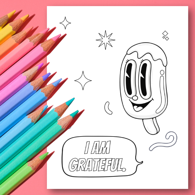 สมุดระบายสี การ์ตูน "I AM" Positive Affirmation Coloring Book