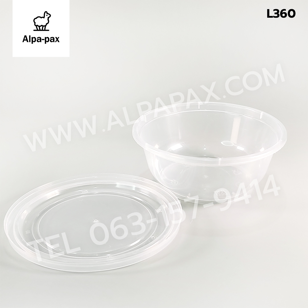 ถ้วยอาหารพลาสติก+ฝา 360ml. (ลัง 600ใบ) กล่องไมโครเวฟ กล่องข้าว กล่องอาหาร กล่องใส่อาหาร