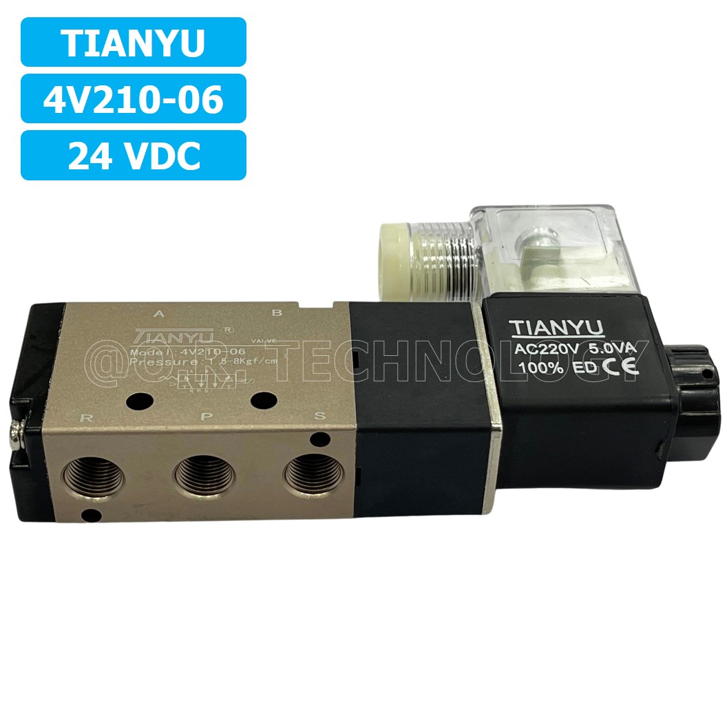 (1ชิ้น) 4V210-06 24VDC โซลินอยด์วาล์ว คอยล์ 1 ข้าง Single coil Solenoid Valve Pneumatic TIANYU โซลินอยด์วาล์วไฟฟ้า โซลินอยลม วาล์วลม กระบอกลม