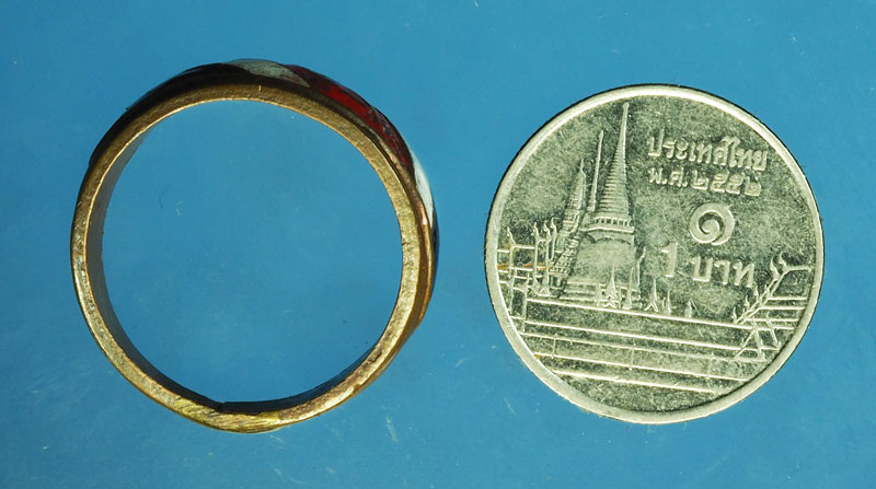 *28886 แหวนลงยาลายธงชาติ หลวงพ่อจง วัดหน้าต่างนอก อยุธยา 12