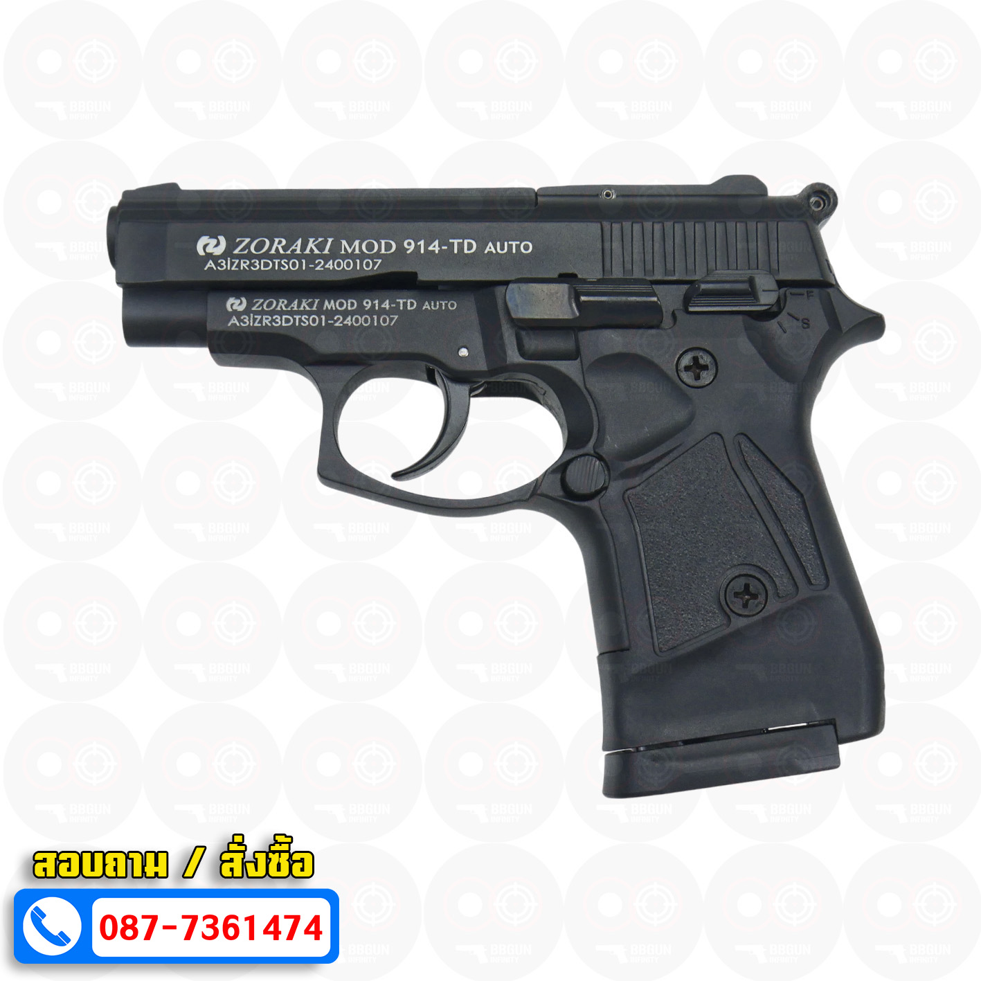 Blank GUN Zoraki mod 914-td auto สีดำ แบลงค์กัน Semi Auto & Full Auto (แถมกล่องปืน)