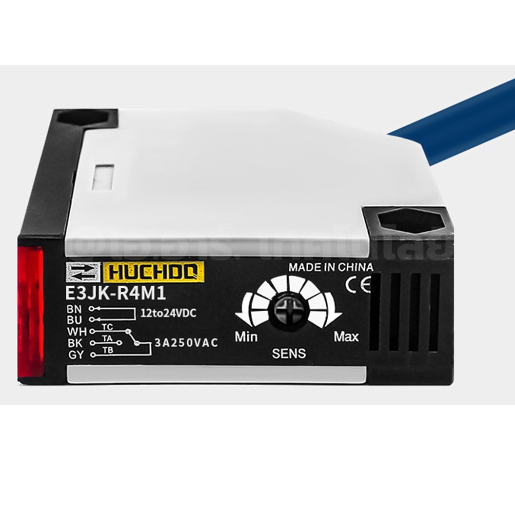 E3JK-R4M1 โฟโต้เซนเซอร์สวิทช์ 12-24VDC ระยะตรวจจับ 4 เมตร Photoelectric switch Mirror Reflection Sensor โฟโต้สวิทช์ โฟโต้เซนเซอร์ DC 12-24V