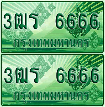 ป้ายประมูล 6666 เลขรถ 3ฒร 6666 กระบะแคป (1)